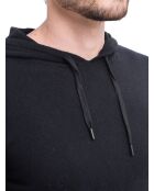 Hugo schwarzer Langarm-Kapuzenpullover mit Kordelzug