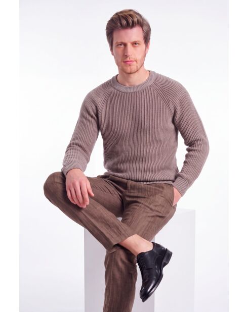 Manon Desert Wollpullover mit Rundhalsausschnitt