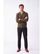 Maglione polo oversize bicolore Chloé khaki a maniche lunghe