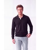 Maglione polo a manica lunga bicolore oversize Chloé nero