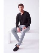 Maglione polo a manica lunga bicolore oversize Chloé nero