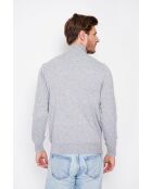 Mathilde Flanell-Pullover mit langen Ärmeln und Reißverschluss im Trucker-Kragen