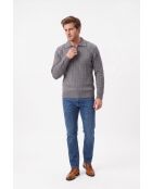 Camille Langarmpullover aus Wollflanell mit 4 Fäden und Zopfmuster