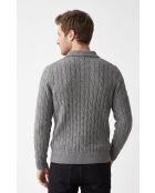 Camille Langarmpullover aus Wollflanell mit 4 Fäden und Zopfmuster
