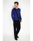 Gabriel Mitternachtsblauer klassischer Langarm-Pullover mit Rundhalsausschnitt