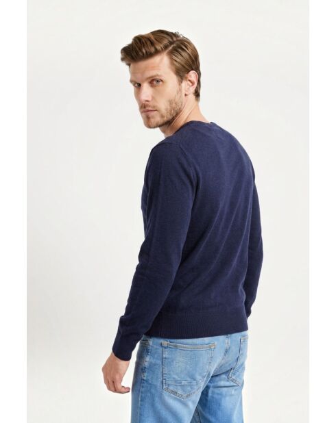 Arthur Mitternachtsblauer klassischer Langarmpullover mit V-Ausschnitt