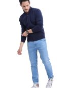 Gilet classico a maniche lunghe con zip Clara Midnight Blue