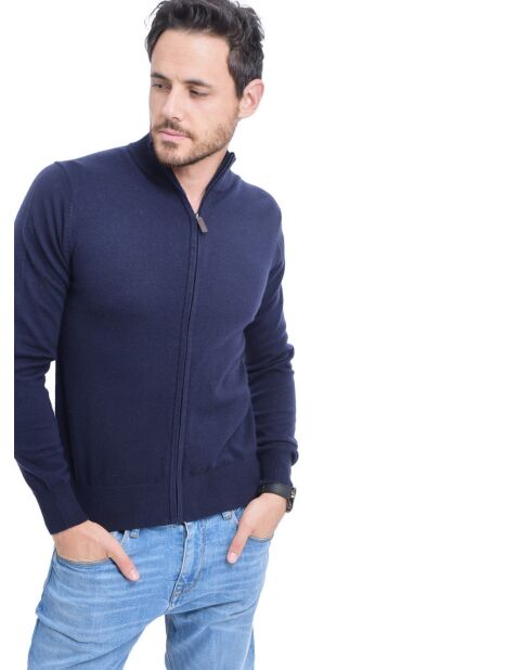 Gilet classico a maniche lunghe con zip Clara Midnight Blue