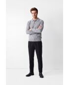 Maglia polo Thomas in flanella con bottoni, maniche lunghe