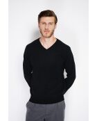 Arthur schwarzer klassischer Langarm-Pullover mit V-Ausschnitt