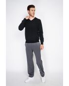 Arthur schwarzer klassischer Langarm-Pullover mit V-Ausschnitt