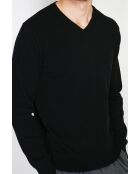 Arthur schwarzer klassischer Langarm-Pullover mit V-Ausschnitt