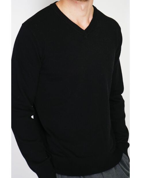 Arthur schwarzer klassischer Langarm-Pullover mit V-Ausschnitt