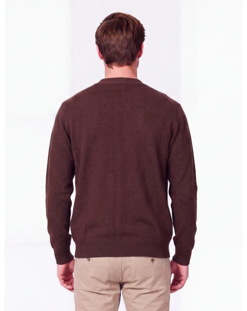 Cardigan a maniche lunghe con scollo a V classico Léa Café