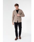 Maglia Élodie Desert in lana a 4 strati a maniche lunghe con zip e collo trucker