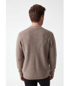Maglia Élodie Desert in lana a 4 strati a maniche lunghe con zip e collo trucker