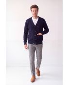 Gilet a maniche lunghe con scollo a V abbottonato classico blu notte Lea