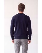 Gilet a maniche lunghe con scollo a V abbottonato classico blu notte Lea