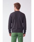 Gilet a maniche lunghe abbottonato classico grigio Lea Wolf con scollo a V