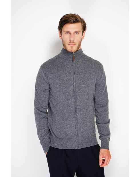 Gilet classico a maniche lunghe grigio lupo Clara
