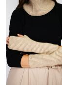 Muffole aderenti Desert in misto cashmere a costine a 12 fili