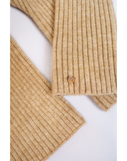 Muffole aderenti Desert in misto cashmere a costine a 12 fili