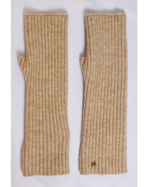 Muffole aderenti Desert in misto cashmere a costine a 12 fili