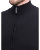 Gilet classico nero Clara a maniche lunghe con zip