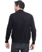 Gilet classico nero Clara a maniche lunghe con zip