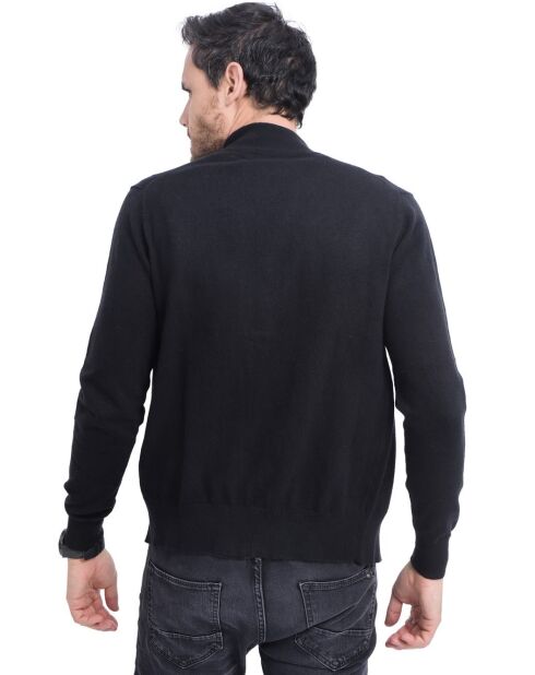 Gilet classico nero Clara a maniche lunghe con zip