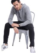 Hugo Langarm-Kapuzenpullover aus Flanell mit Kordelzug