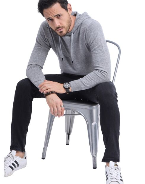 Hugo Langarm-Kapuzenpullover aus Flanell mit Kordelzug