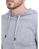Hugo Langarm-Kapuzenpullover aus Flanell mit Kordelzug