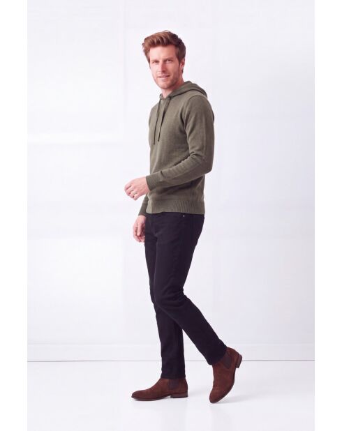 Hugo khakifarbener Kapuzenpullover mit Kordelzug