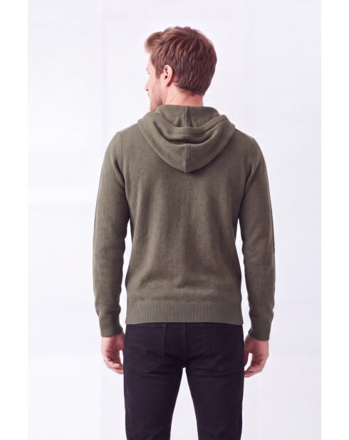 Hugo khakifarbener Kapuzenpullover mit Kordelzug