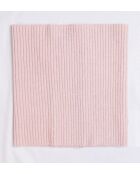 Girocollo rosa in misto cashmere a costine aderenti a 12 fili