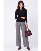 Gilet zippé classique tricotage en 2 fils à manches longues Clémence noir