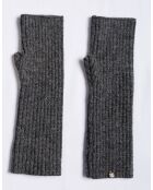 Muffole in misto cashmere a costine con motivo lupo a 12 strati