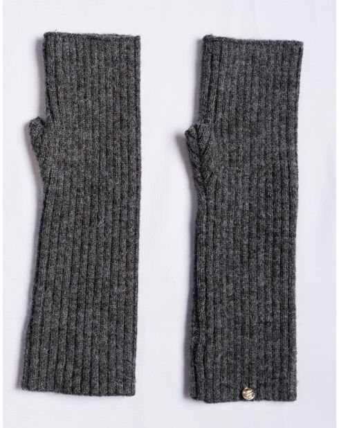 Muffole in misto cashmere a costine con motivo lupo a 12 strati