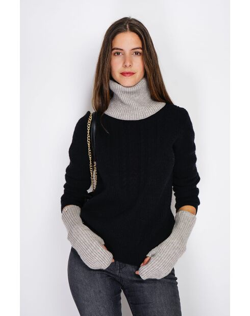 Muffole aderenti Frost in misto cashmere a costine a 12 strati