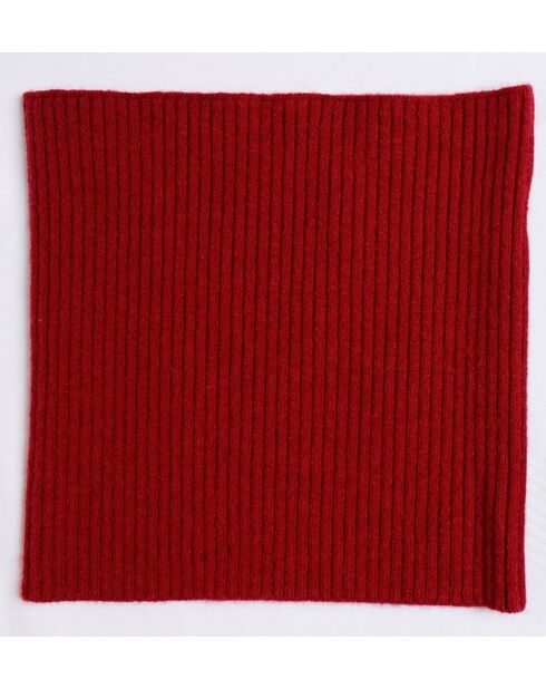 Girocollo rosso in misto cashmere a costine aderenti a 12 fili
