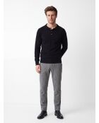 Thomas schwarzer Rollkragenpullover mit Knöpfen, lange Ärmel