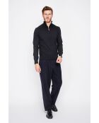 Felpa nera Mathilde a maniche lunghe con colletto trucker e zip