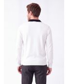 Pull col polo bicolore oversize à manches longues Chloé naturel