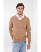 Arthur Camel klassischer Langarm-Pullover mit V-Ausschnitt