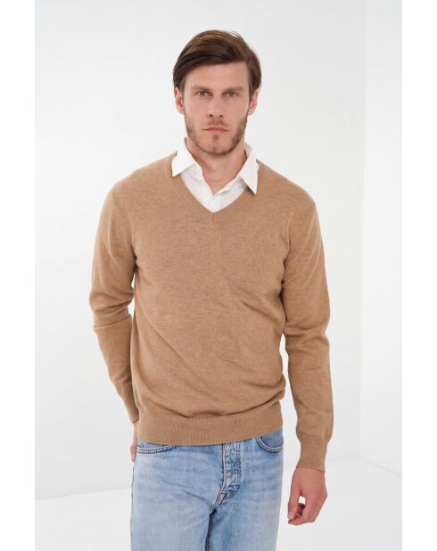 Arthur Camel klassischer Langarm-Pullover mit V-Ausschnitt