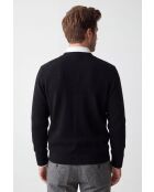 Gilet a maniche lunghe con scollo a V classico nero Lea