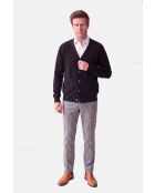 Gilet a maniche lunghe con scollo a V classico nero Lea