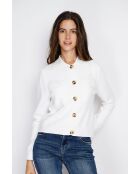 Haley chique vest met knoopsluiting, natuurlijke klepzakken met lange mouwen