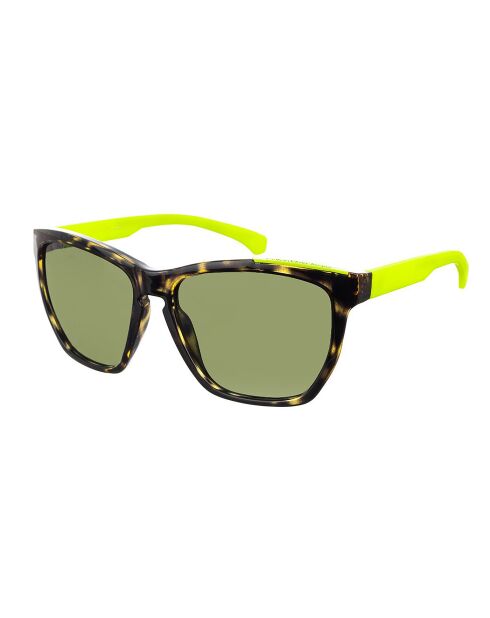 CKJ757S Rechteckige Sonnenbrille Havannagelb